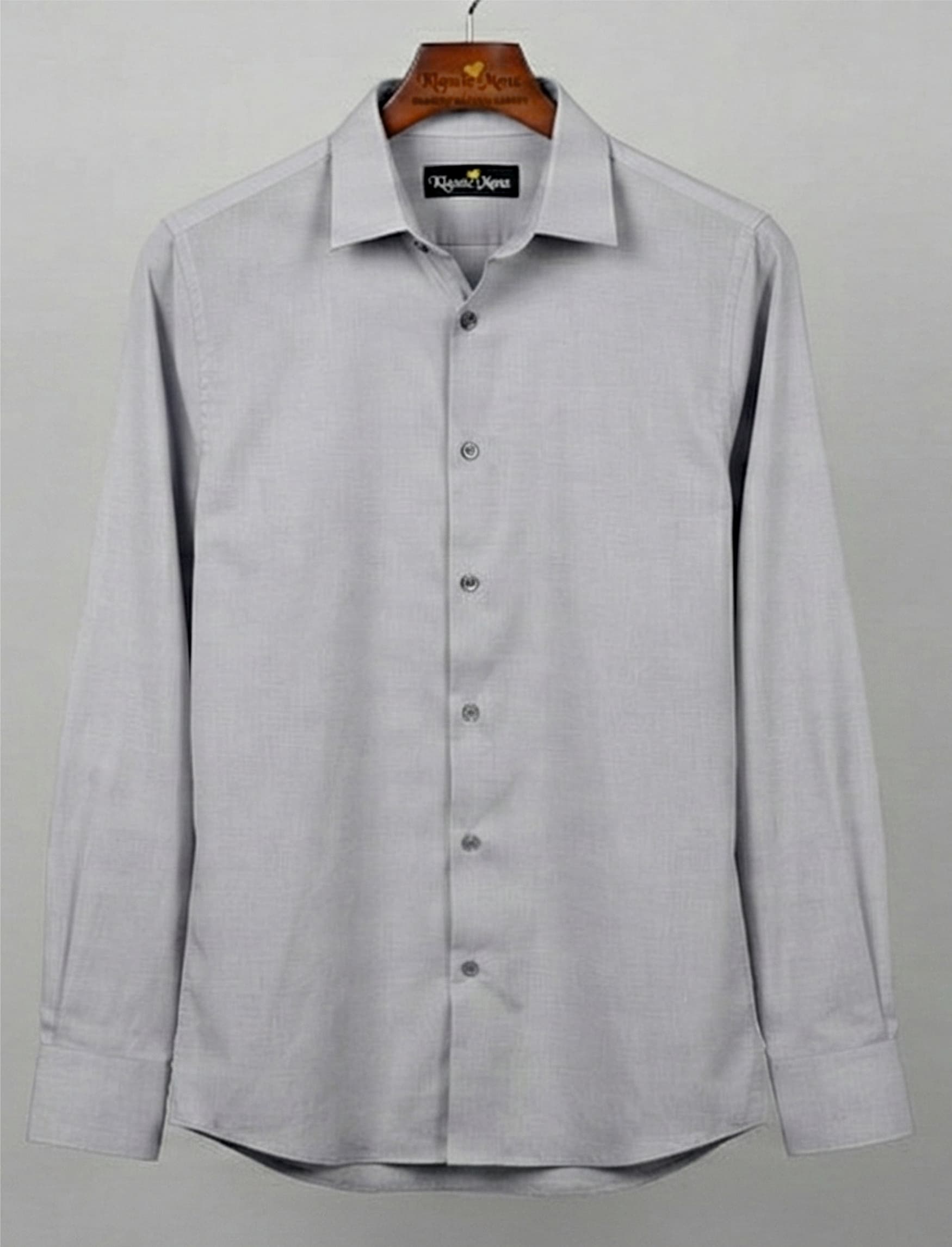 Men's Giza Cotton Ash Grey Green Shirt alternate view