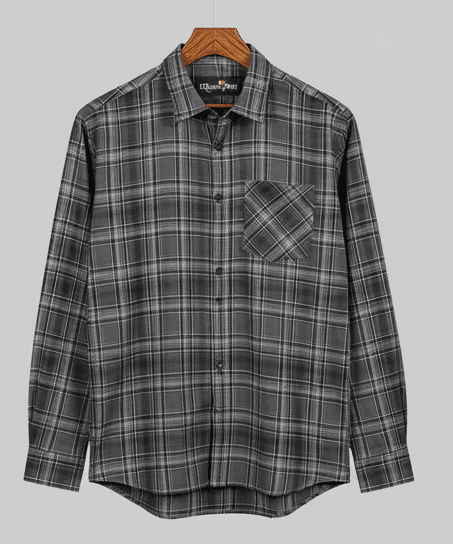 Men's Cotton Green Checks Shirt alternate view