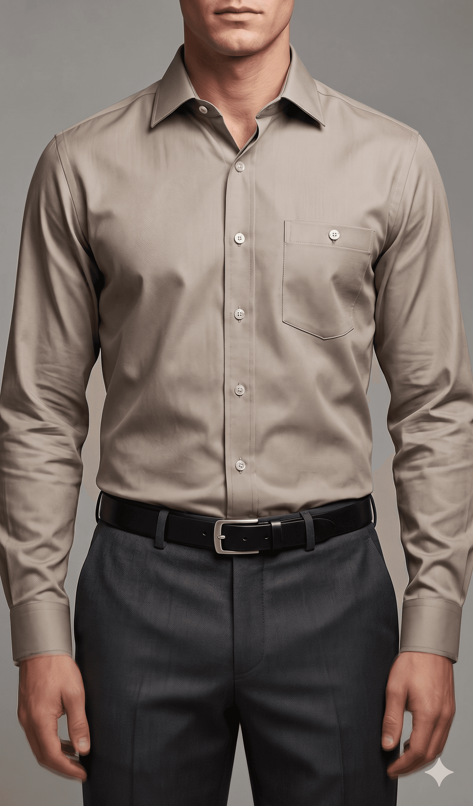 Self Stripe Premium Light Brown Shirt