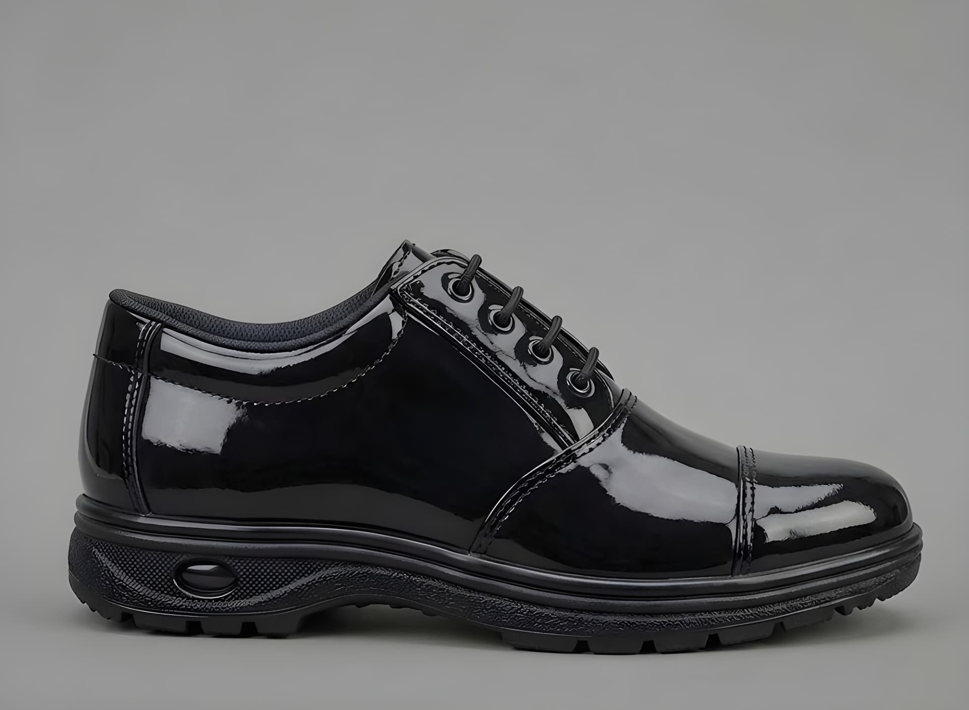WUGO Men’s Stylish Black Glossy Lace-Up Formal Shoes