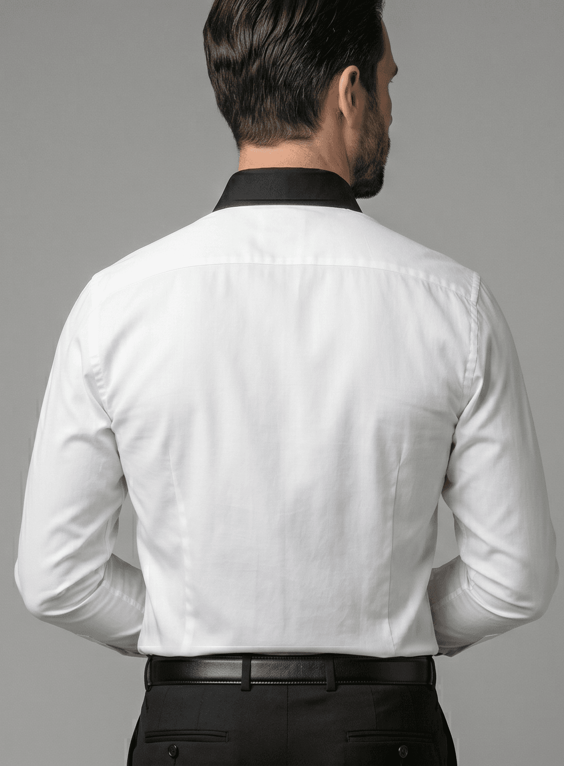 Giza Cotton Casual Men's Shirt With Black color & Cuff alternate view