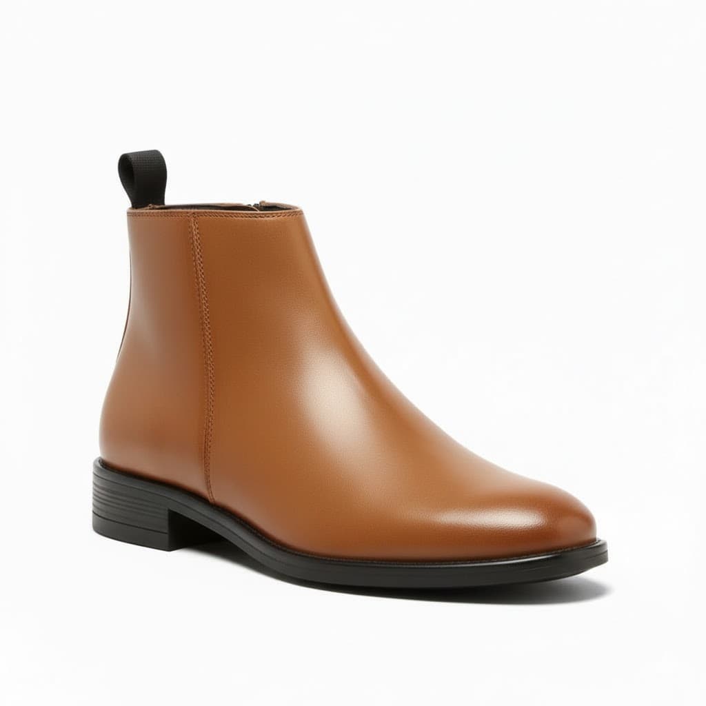 WUGO Men’s Classic Tan Brown Chelsea Ankle Boots