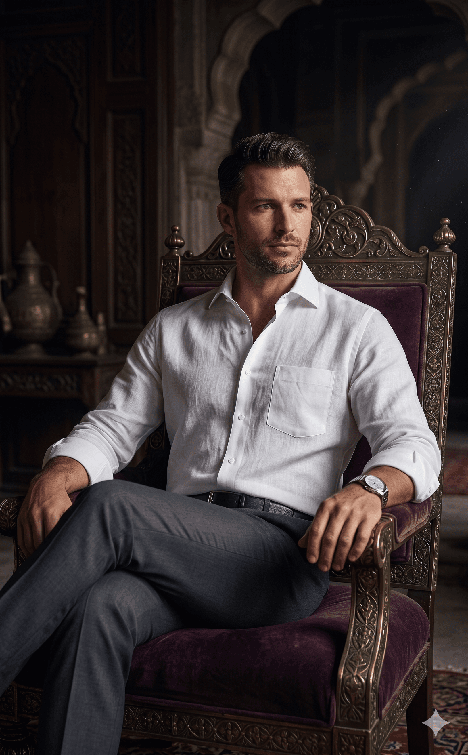 White 70 Lea Linen Premium Shirt