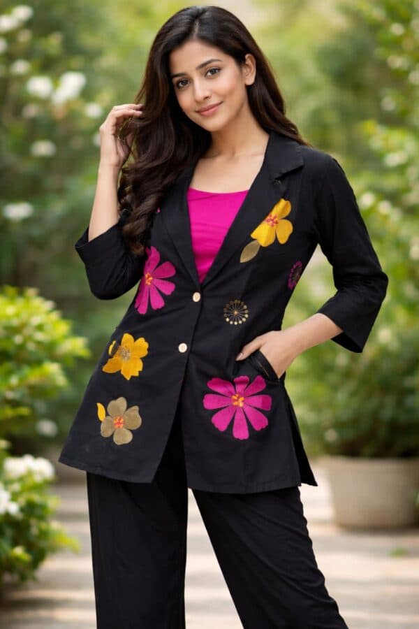 Embroidered Cotton Flex Suit