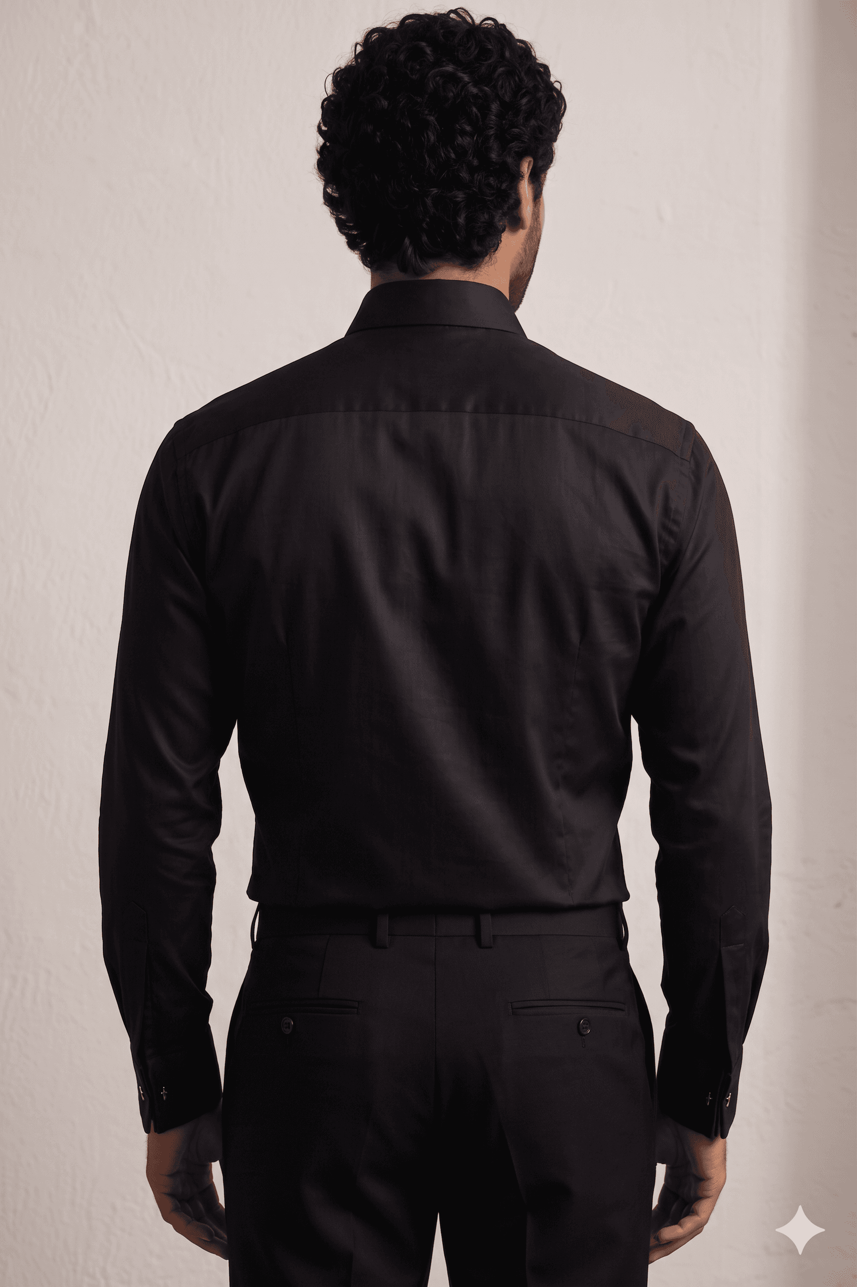 Giza cotton Black Tuxedo Shirt alternate view