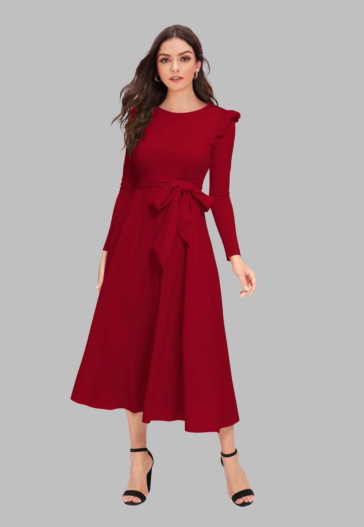Western Dress With Belt And Shoulder alternate view