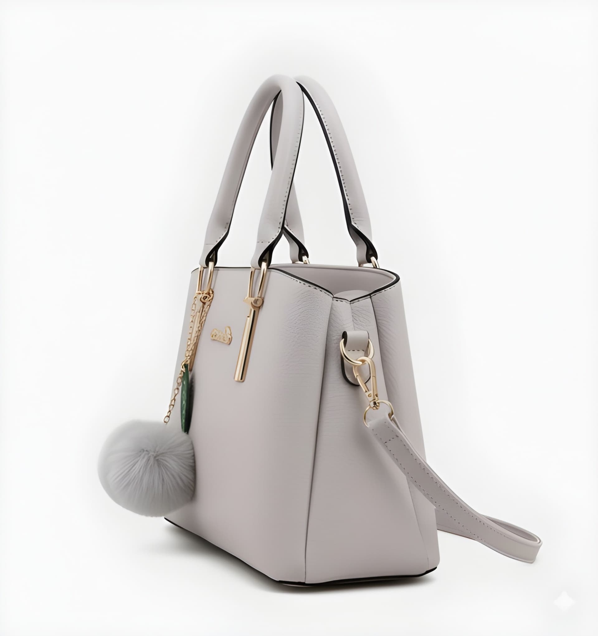 Elegant White Structured Handbag alternate view