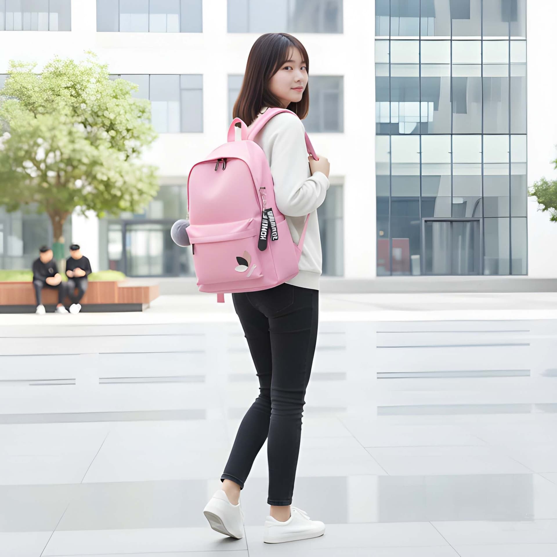 WUGO Women’s Pink Multi-Compartment Fashion Backpack