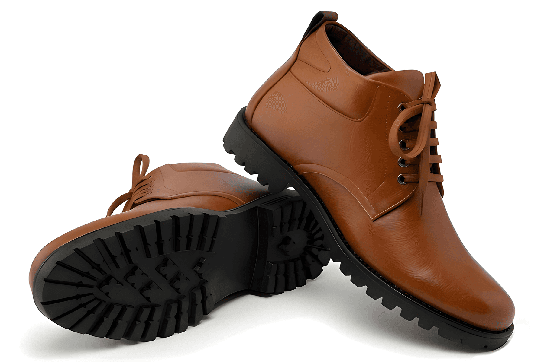 WUGO Men’s Stylish Brown Lace-Up Casual Boots