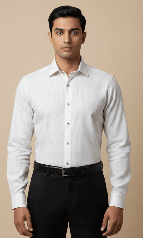 Men's Premium Cotton Cream Color Shirt 