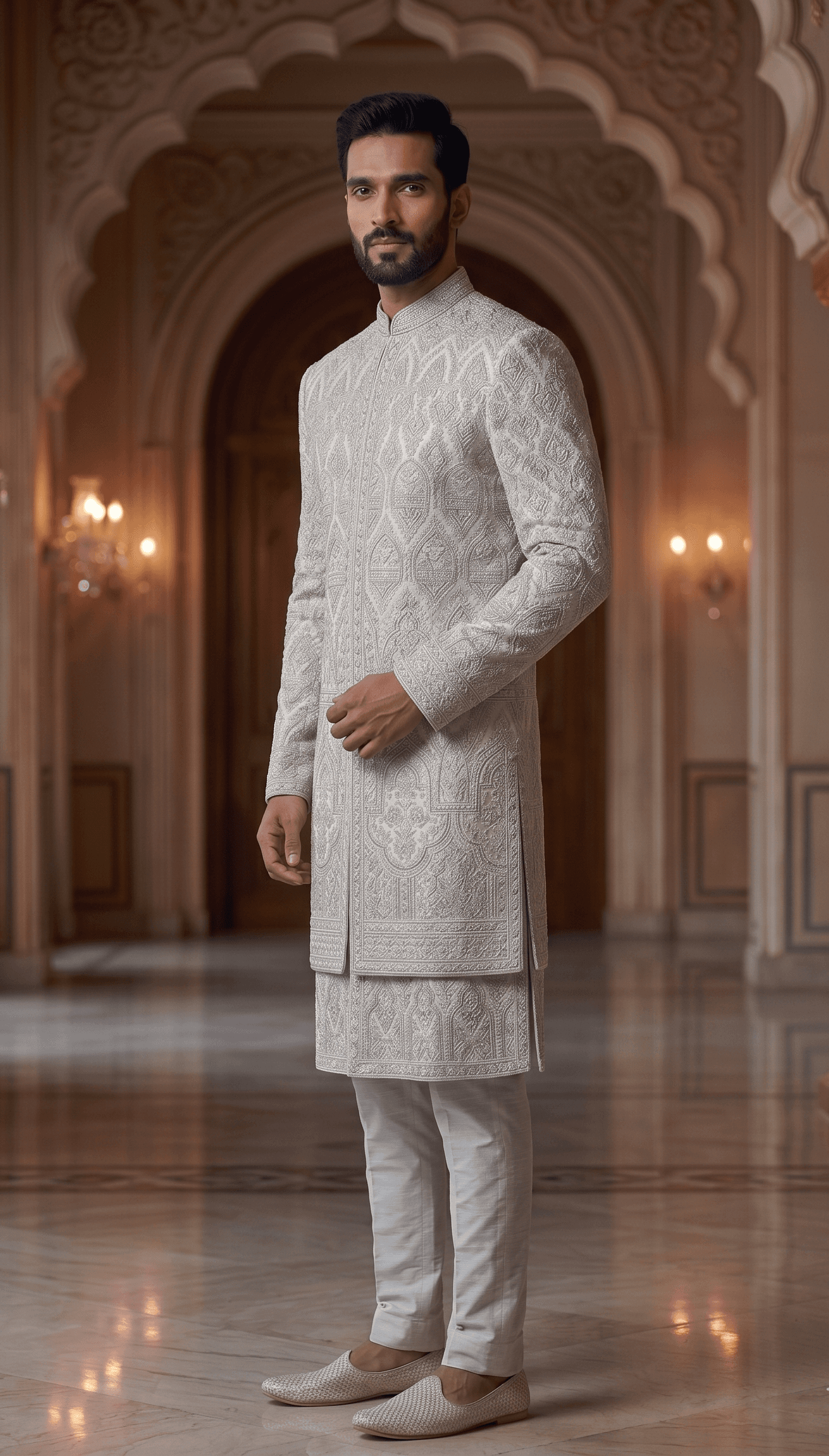 Men's Premium Designer Sherwani for Wedding alternate view