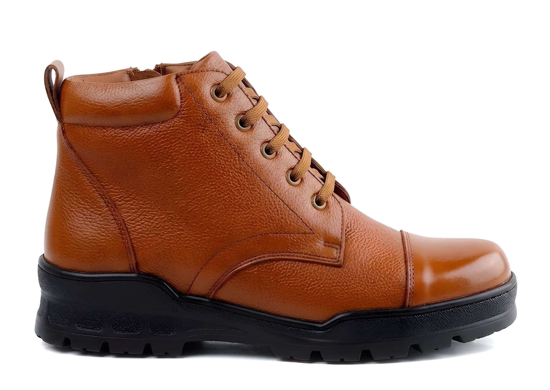 WUGO Men’s Stylish Tan Brown Lace-Up Ankle Boots