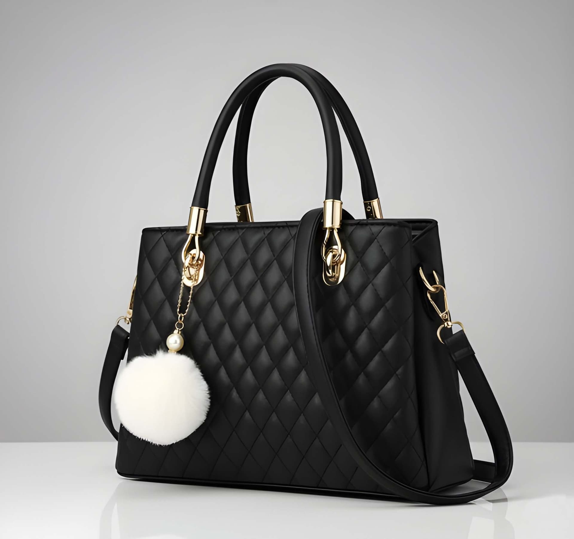 WUGO Women’s Elegant Black Quilted Handbag