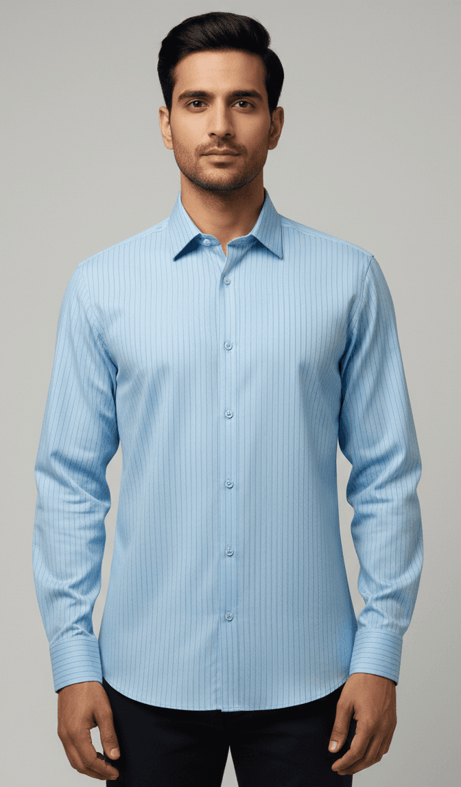 Premium Giza Cotton Blue stripes Shirt
