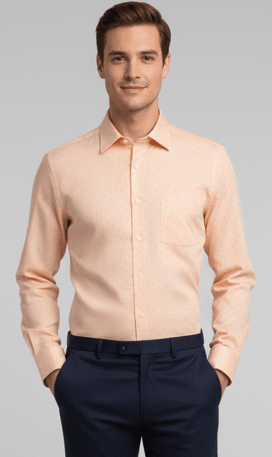 Men;s Orange Polka Dot Shirts alternate view