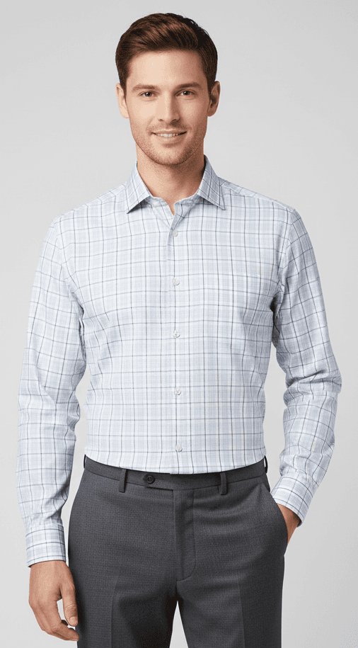 Men's Cotton Blue Checks Shirt