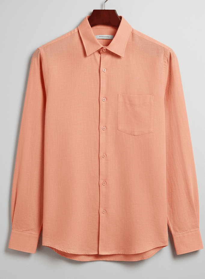 Men's Premium Linen Orange Shirt