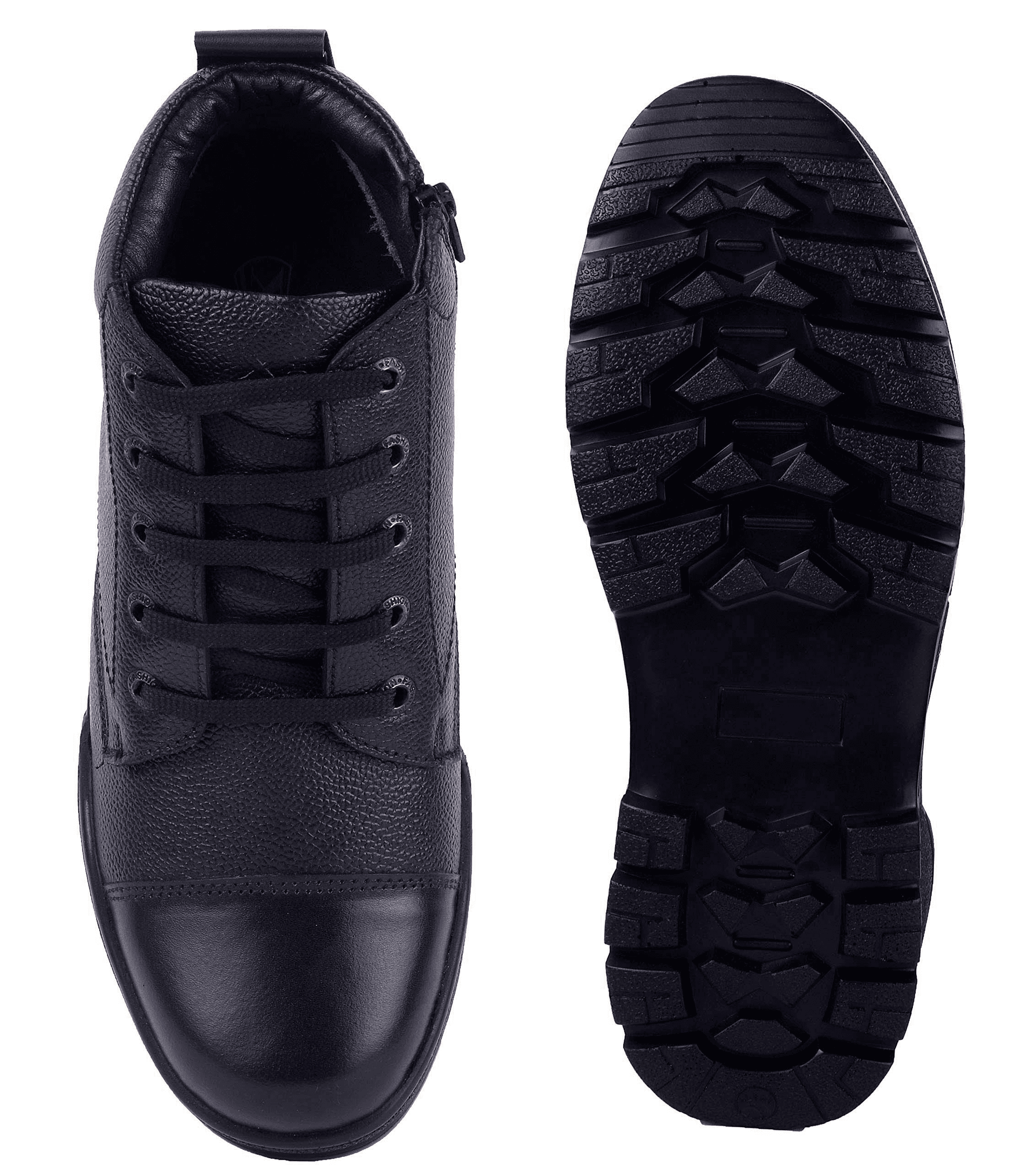 WUGO Men’s Premium Black Genuine Leather Lace-Up Boots alternate view