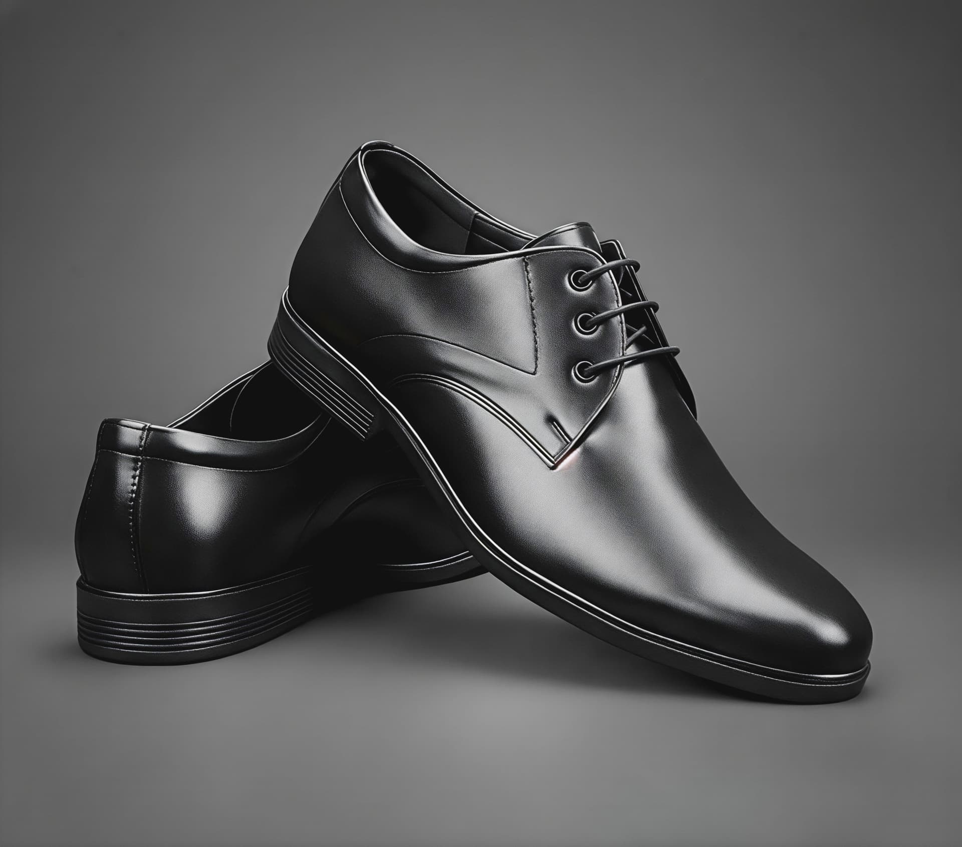 WUGO Men’s Classic Black Lace-Up Formal Shoes