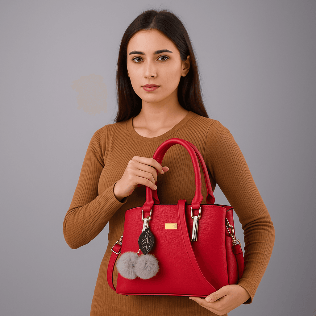 WUGO Women’s Elegant Red Structured Handbag