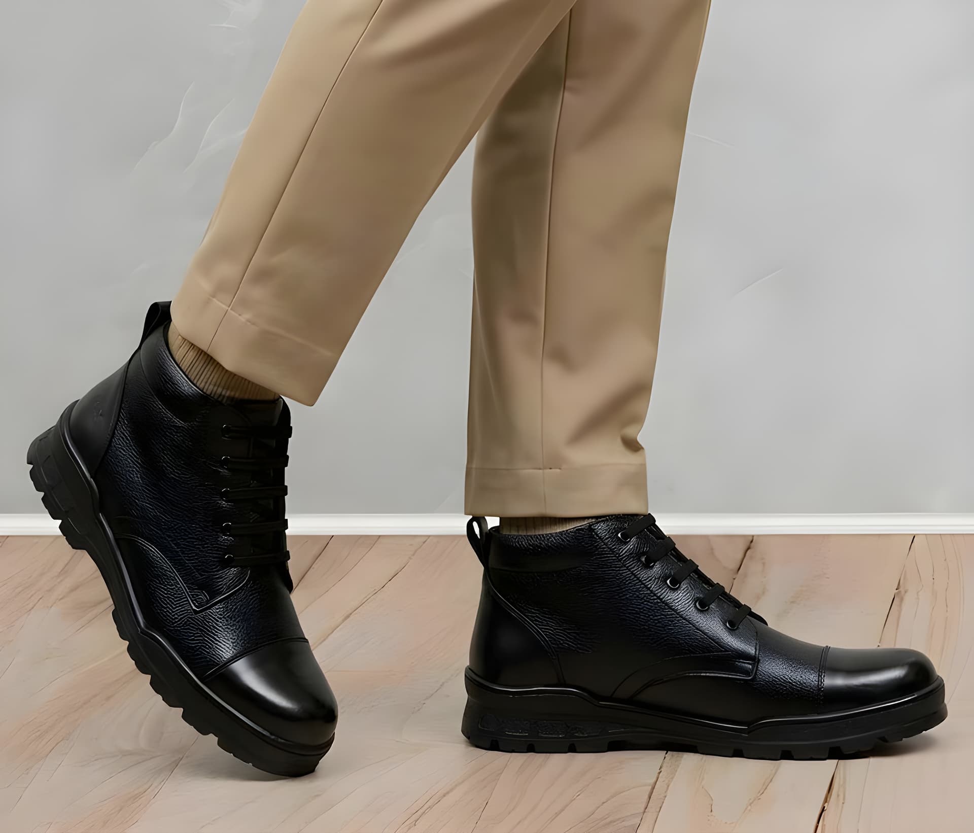 Latest Stylish Genuine Mild Leather Police Boots for Men