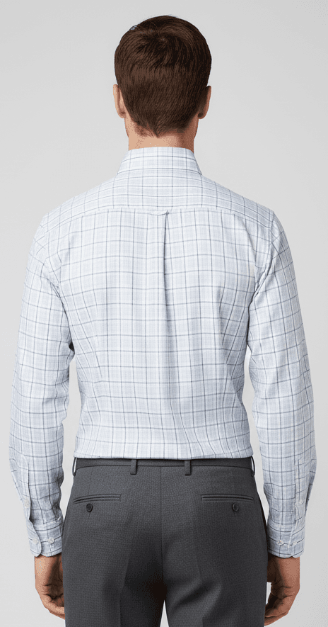 Men's Cotton Blue Checks Shirt alternate view