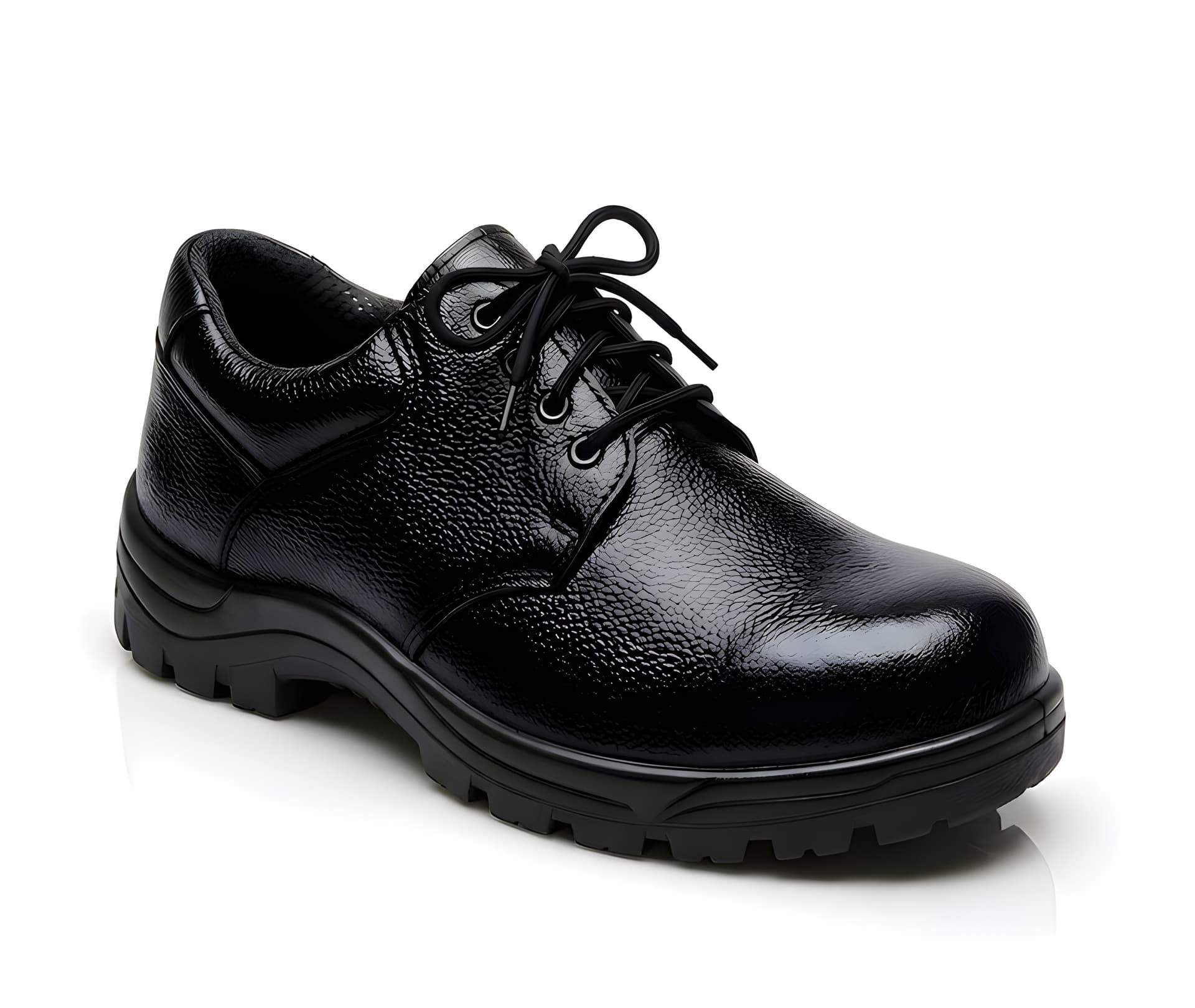 Latest Genuine Mild Leather Police Safety Shoes for Men alternate view