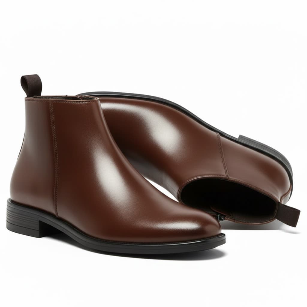 WUGO Men’s Classic Brown Chelsea Ankle Boots