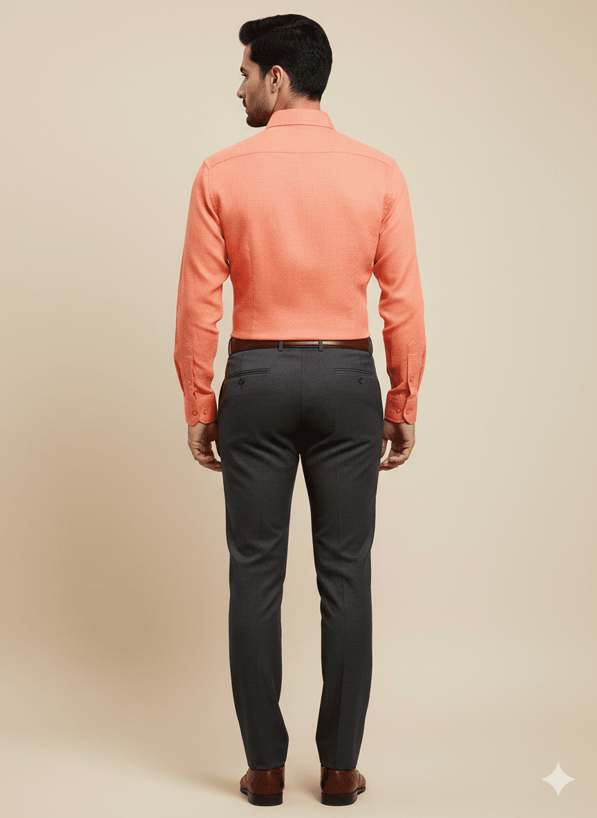 Men's Premium Linen Orange Shirt