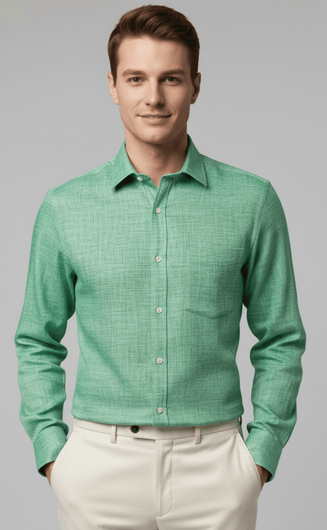 Men's Linen Mint Green Shirt