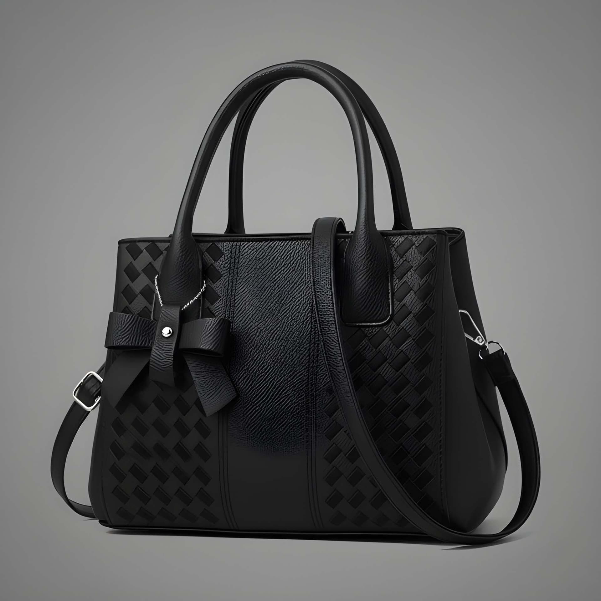 WUGO Women’s Elegant Black Bow Detail Handbag