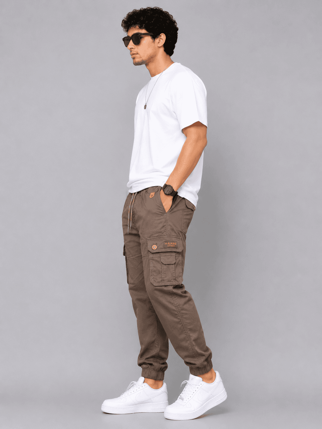 Men's Coffee Brown Cargo Pants alternate view