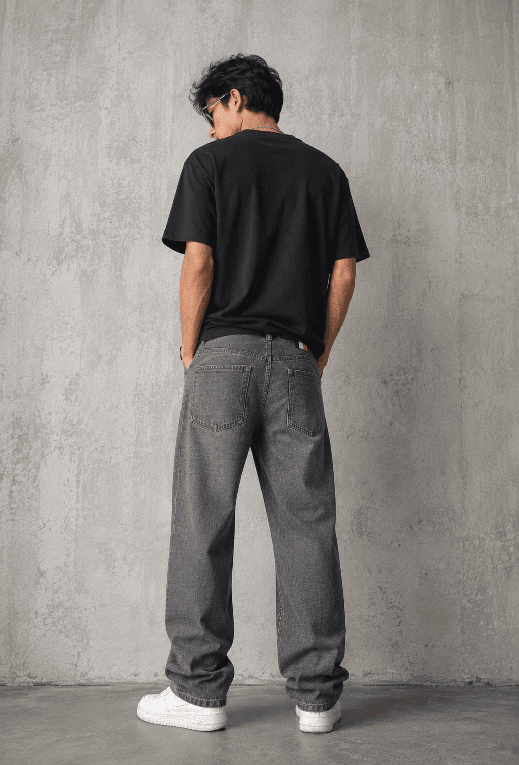 Men's Baggy Plain Shaded Jeans