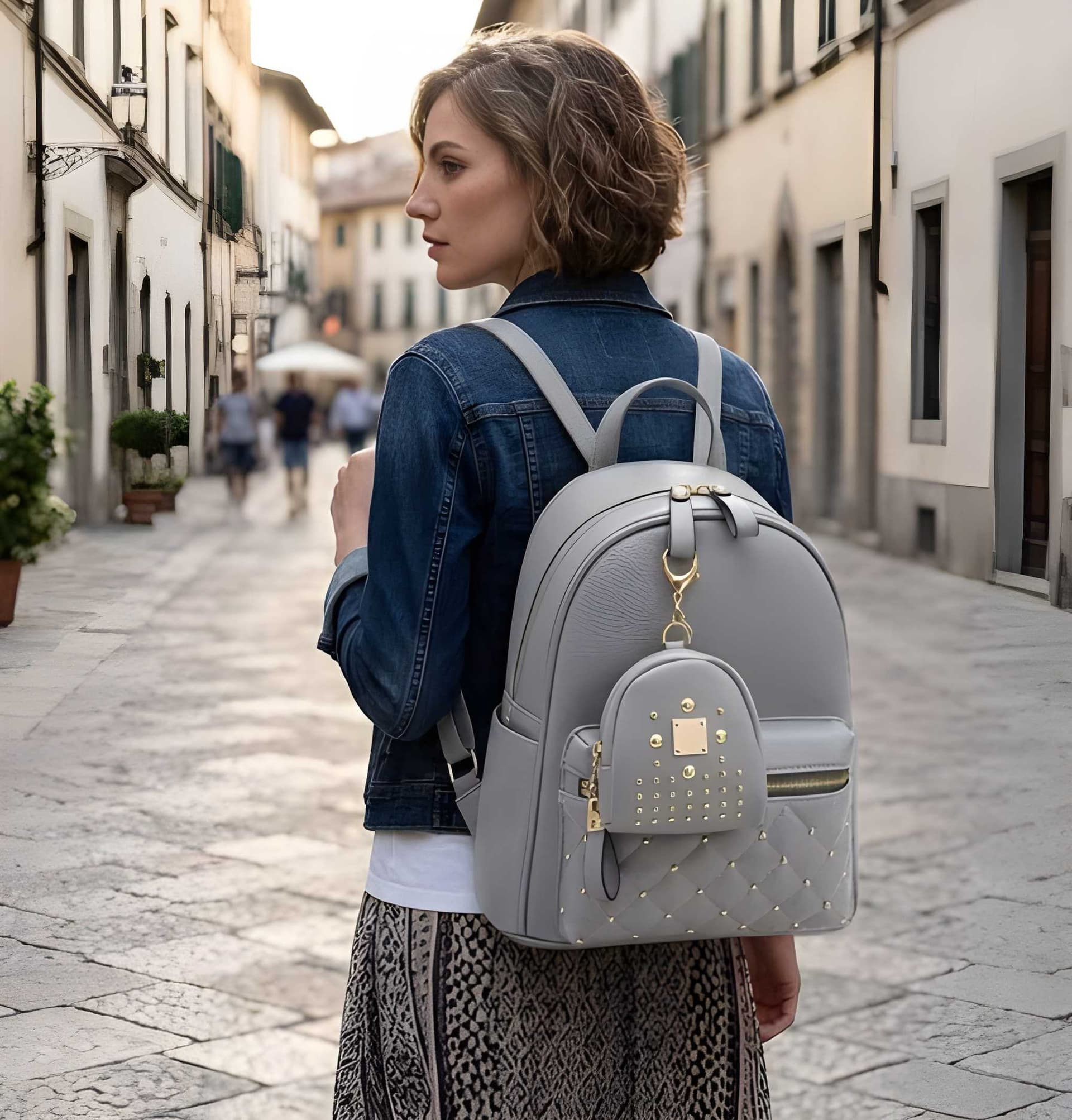 WUGO Women’s Stylish Grey Fashion Backpack alternate view