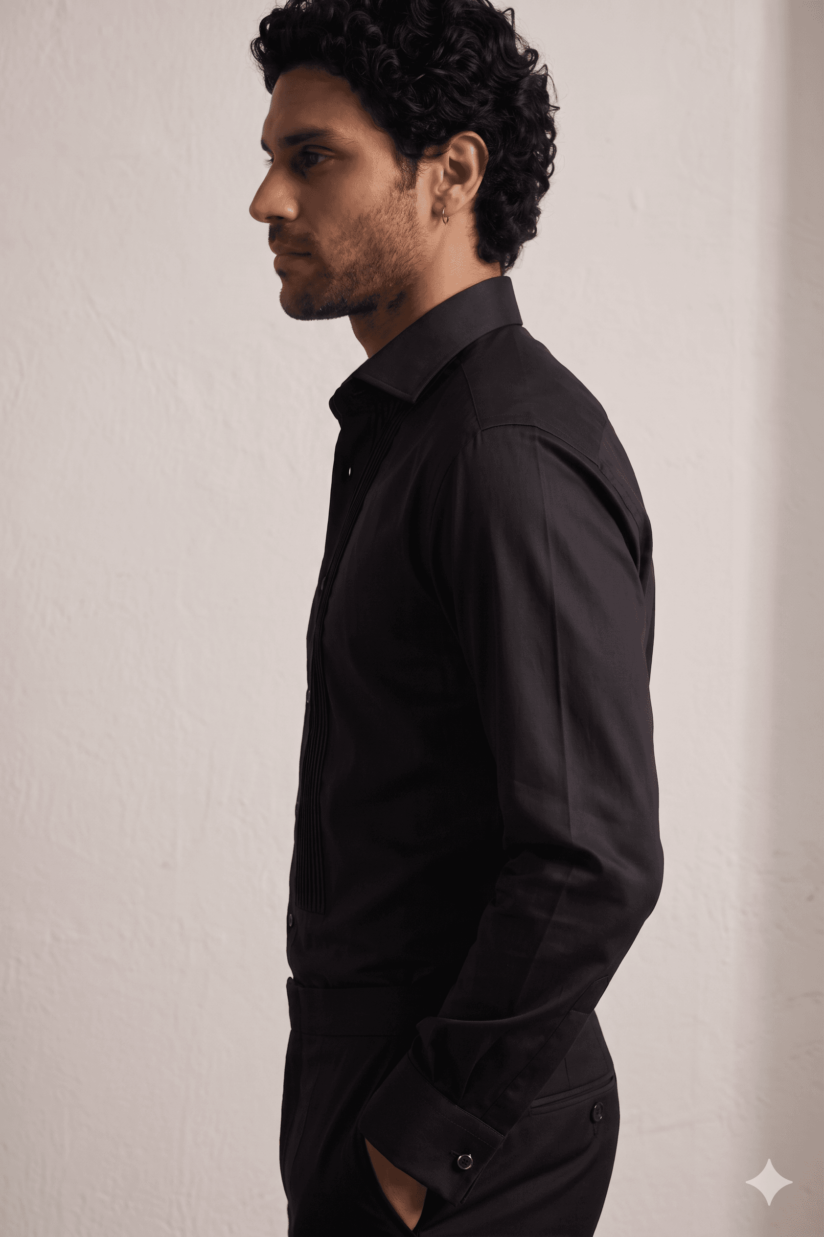 Giza cotton Black Tuxedo Shirt
