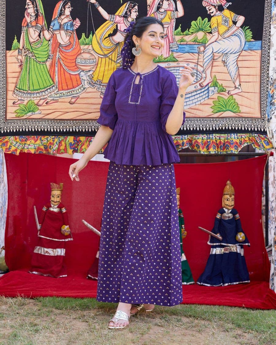 Premium Fine cotton kurti Palazza set