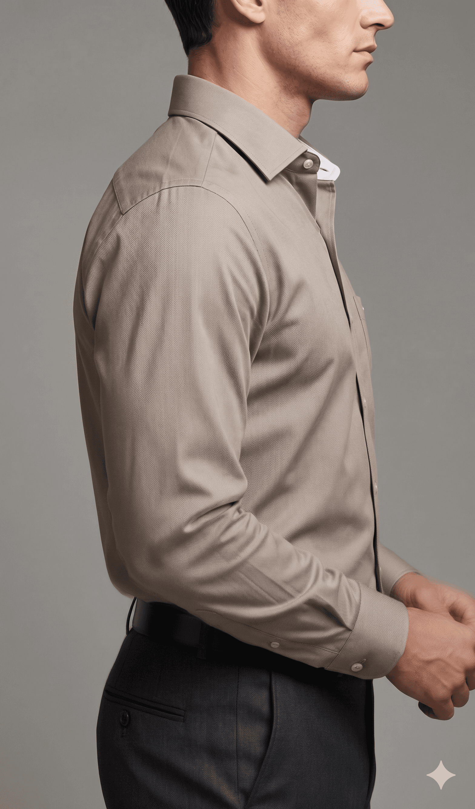 Self Stripe Premium Light Brown Shirt
