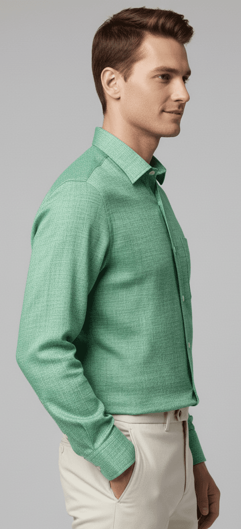 Men's Linen Mint Green Shirt alternate view