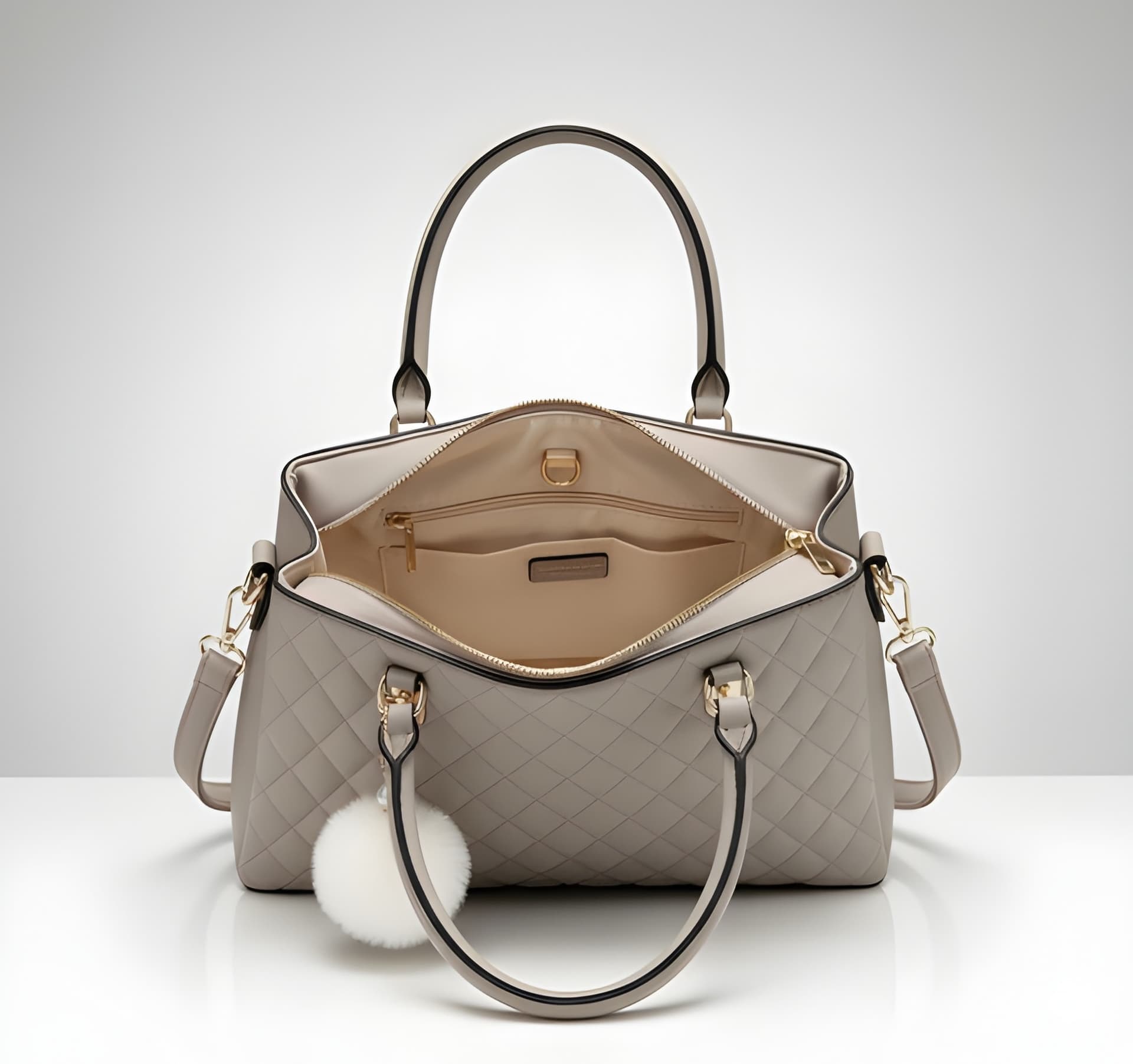 WUGO Women’s Elegant Beige Quilted Handbag