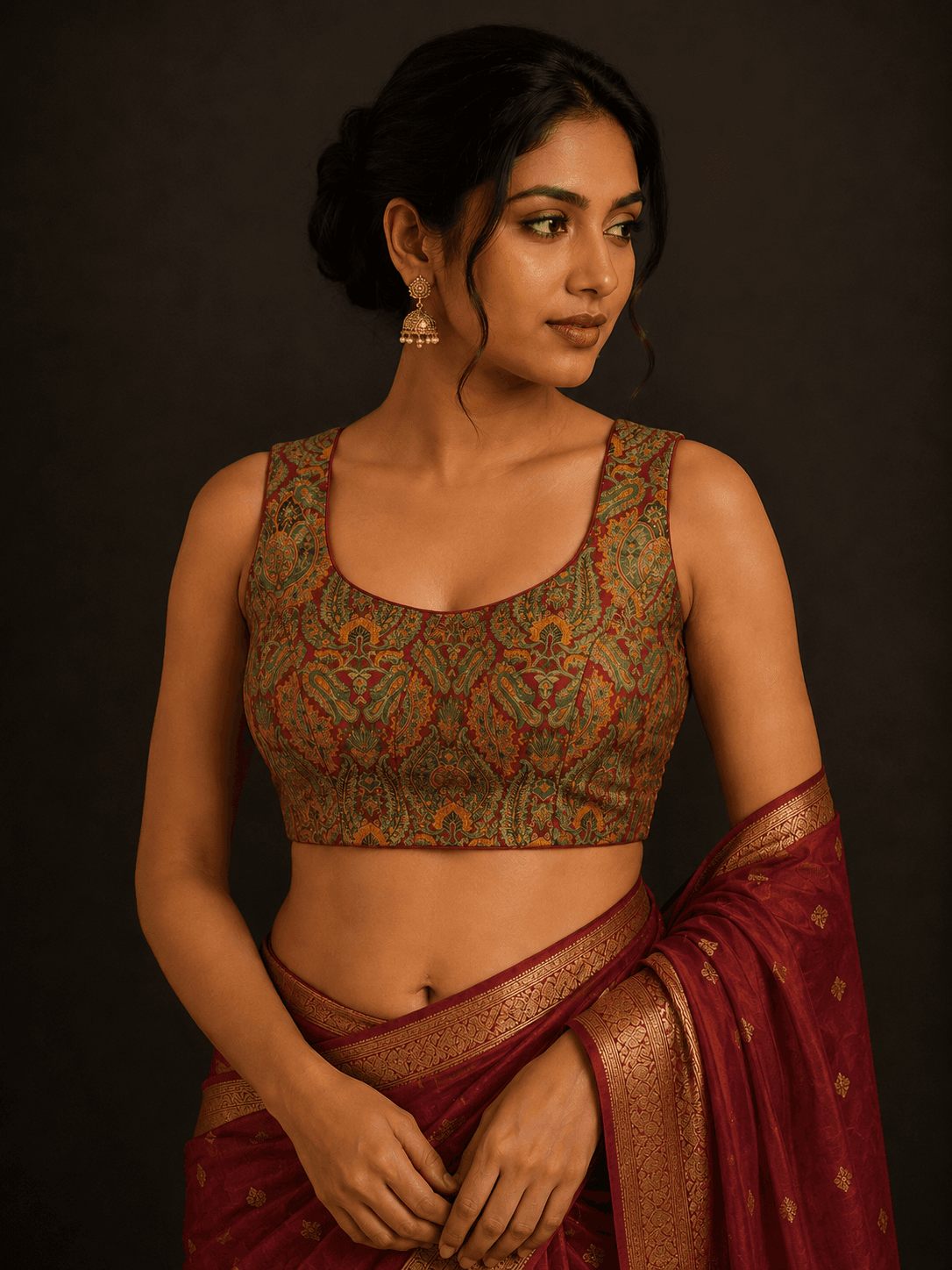 Royal Paisley Designer Readymade Blouse alternate view
