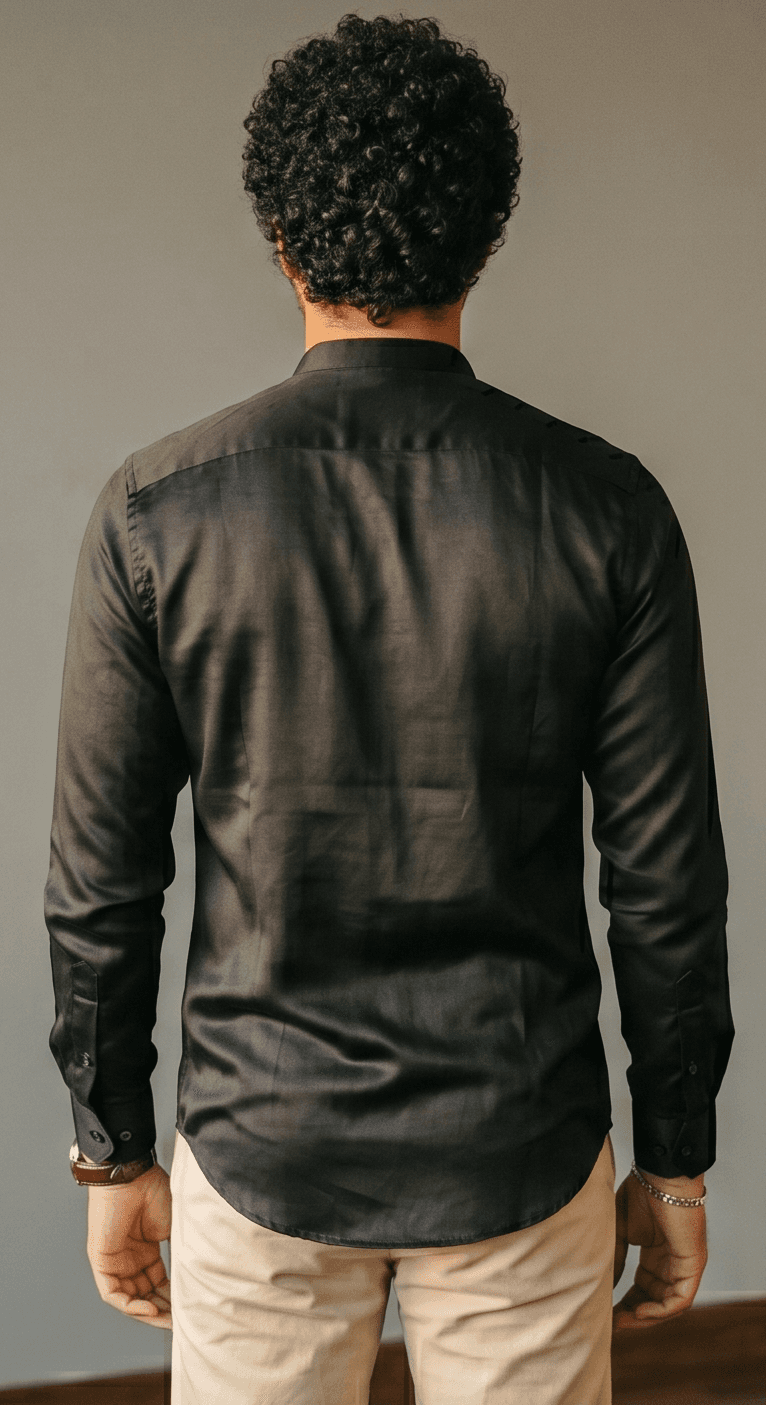 Giza Cotton Mandarin Collar Shirt alternate view