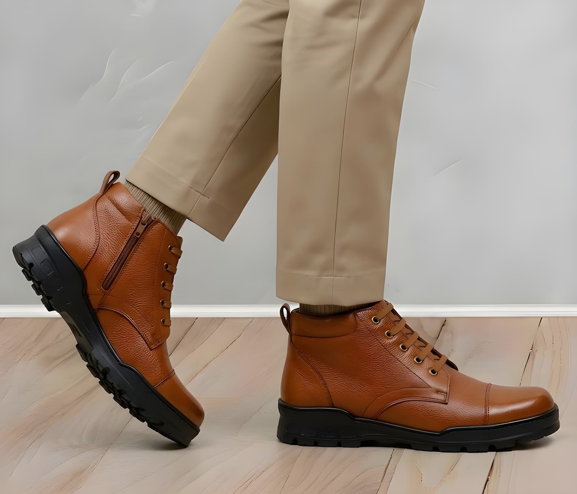 Latest Premium Genuine Mild Leather Police Boots for Men