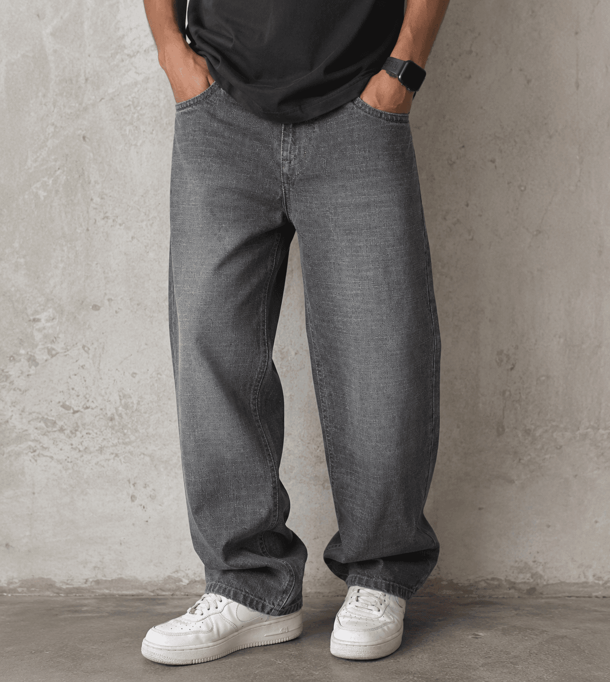 Men's Baggy Plain Shaded Jeans