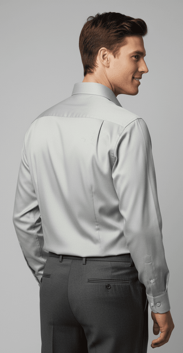 Men's Giza Cotton Ash Grey Green Shirt