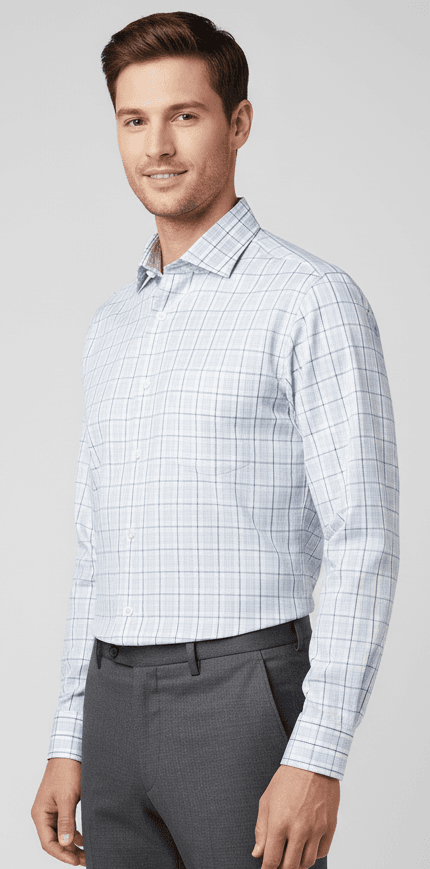 Men's Cotton Blue Checks Shirt
