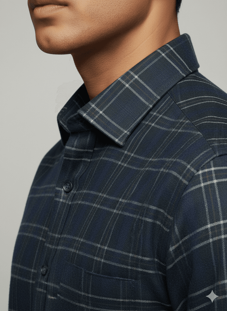 Men's Premium Giza cotton Blue Checks Shirt