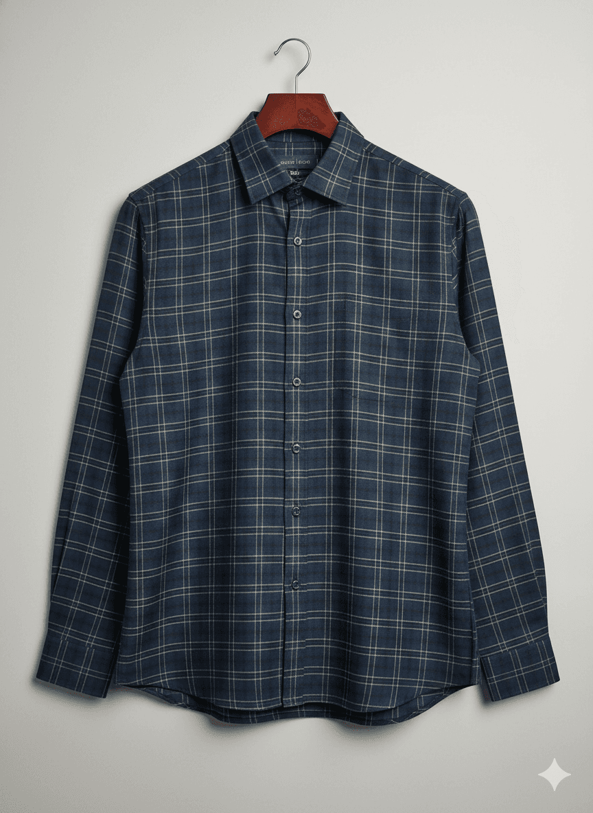 Men's Premium Giza cotton Blue Checks Shirt