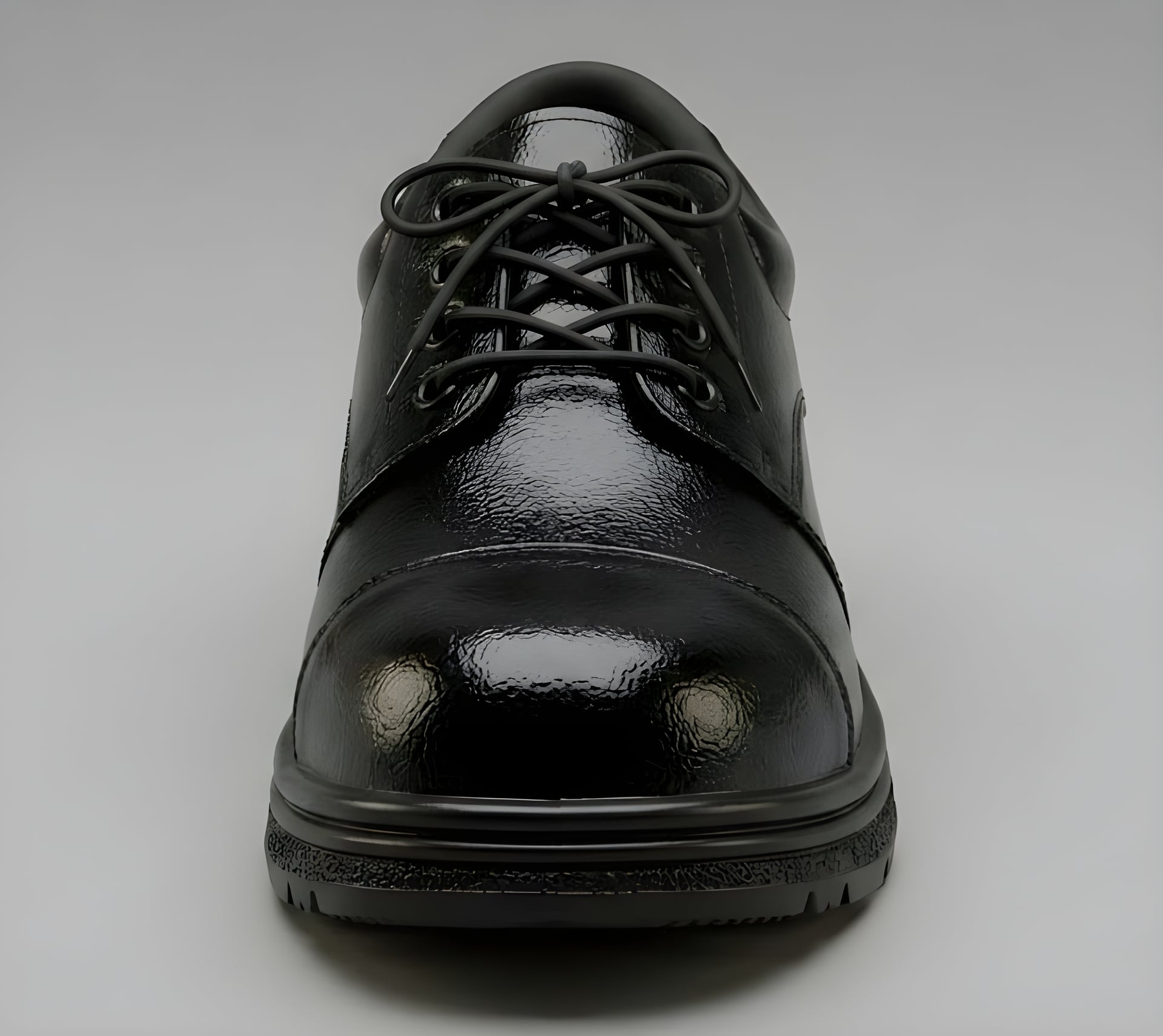 Latest Genuine Mild Leather Police Safety Shoes for Men