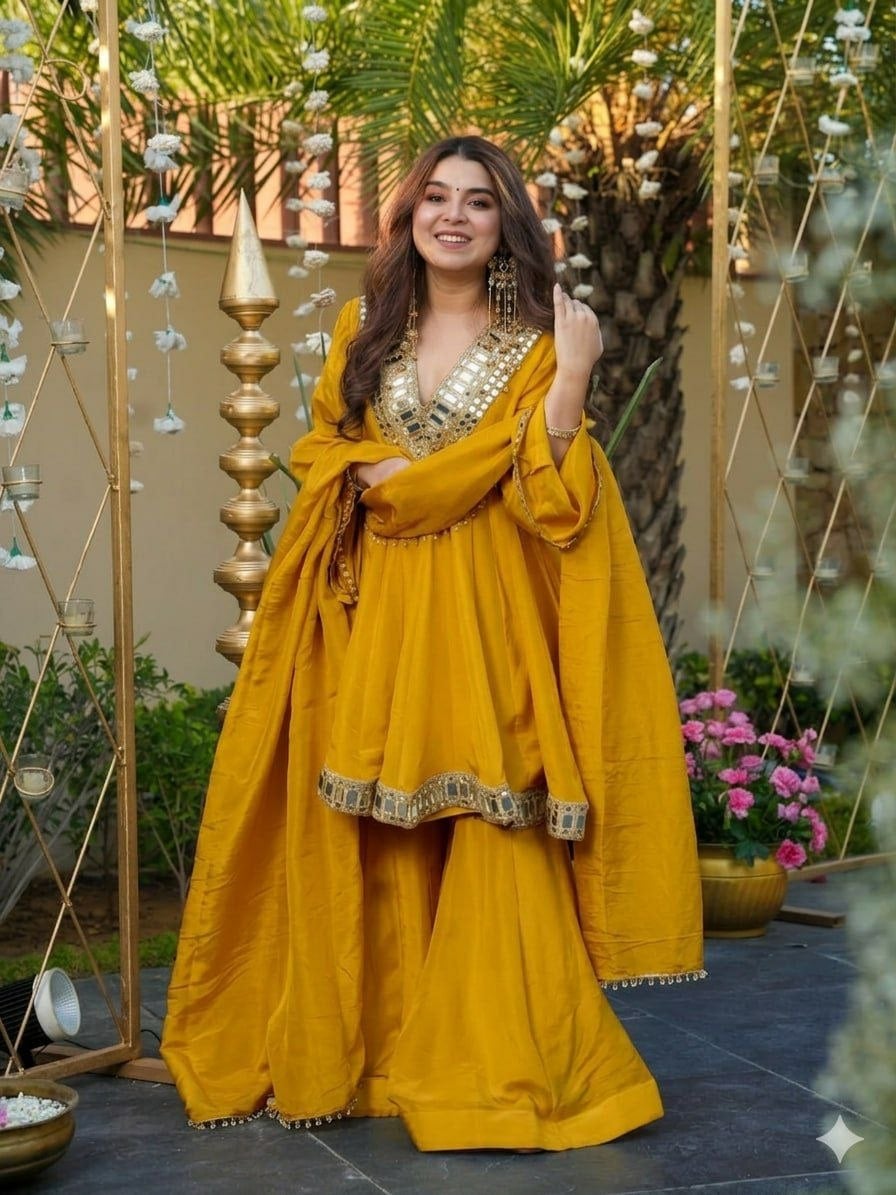 Pure Chinon Silk Salwar Suit Set (SIDV2419)