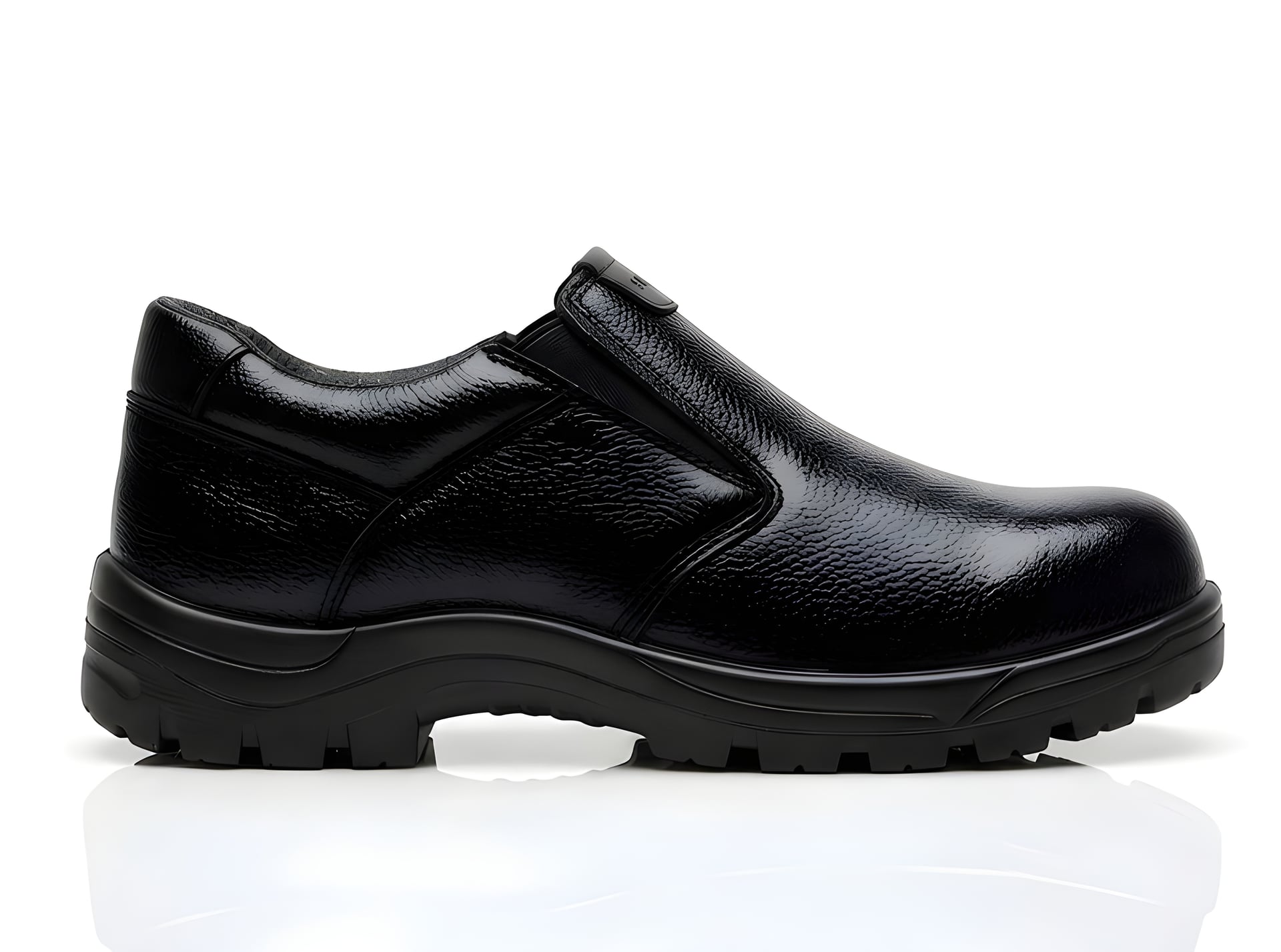 Latest Stylish Genuine Mild Leather Police Safety Shoes for Men